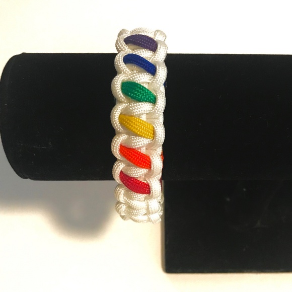 Rainbow 🌈Paracord Bracelet Pride💕💙💚❤️🧡💛 - Picture 6 of 8